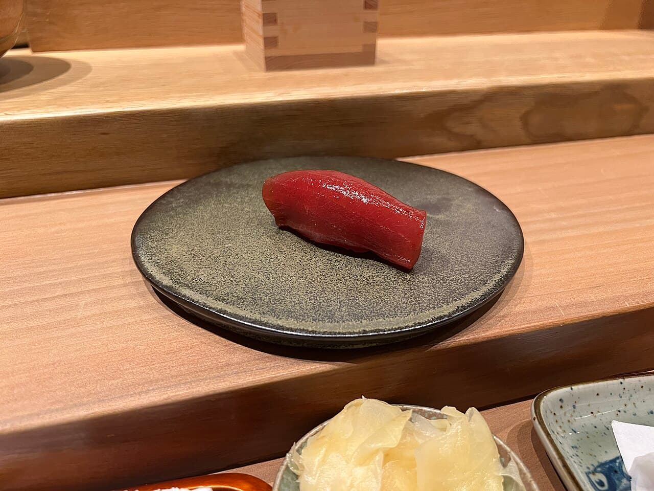 Lean tuna prepared for sashimi or sushi