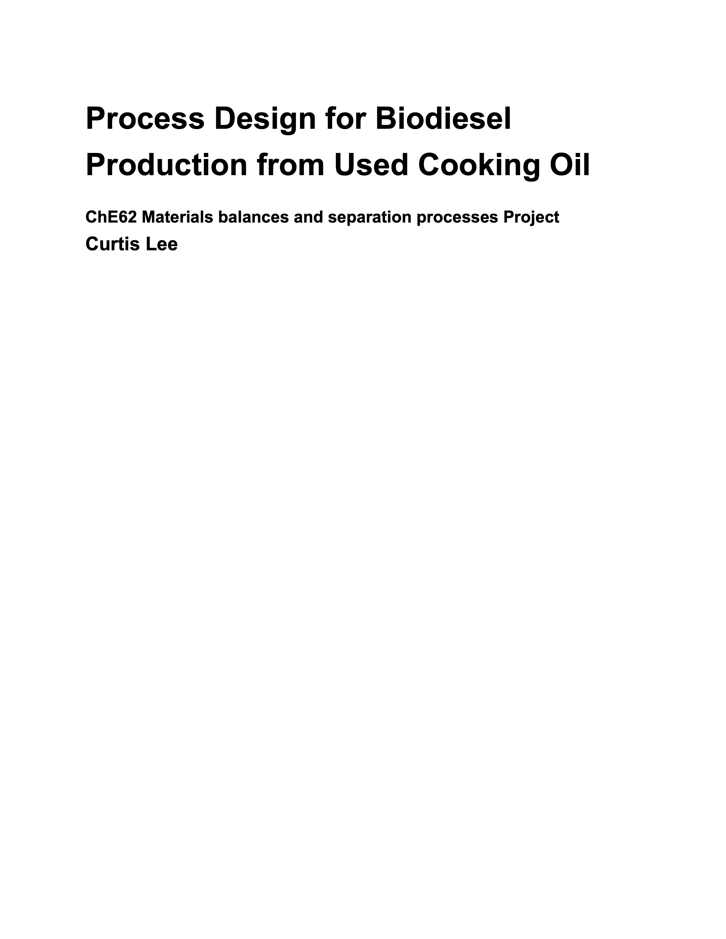 Process design report page 1