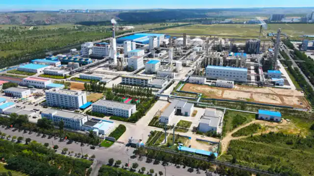 Aerial view of the green-methanol plant at Jungar Banner, Inner Mongolia