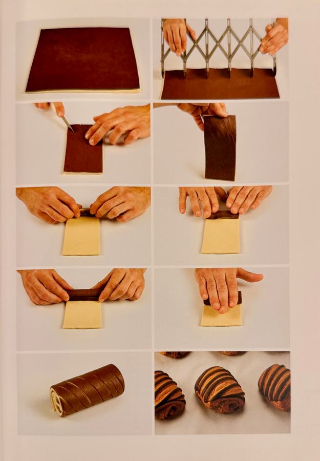 Pain au chocolat shaping from the recipe book