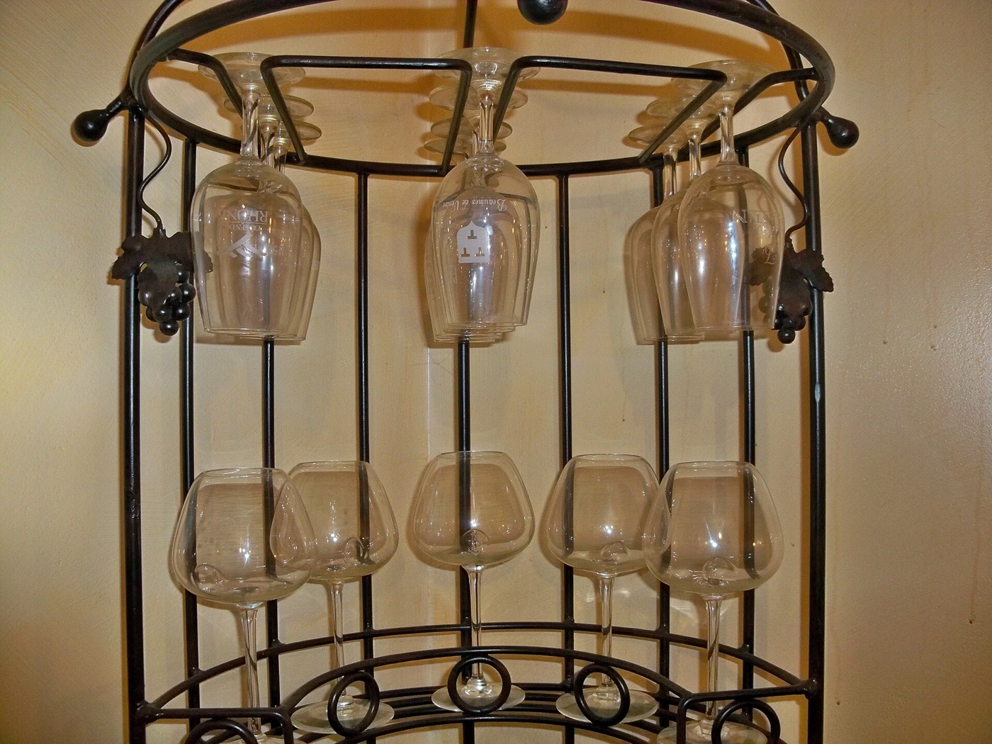 A group of tasting glasses prepared for comparing wines and trial blends.